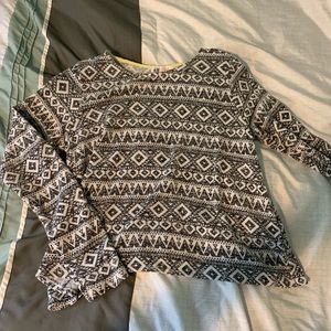 Patterned Black and White Top